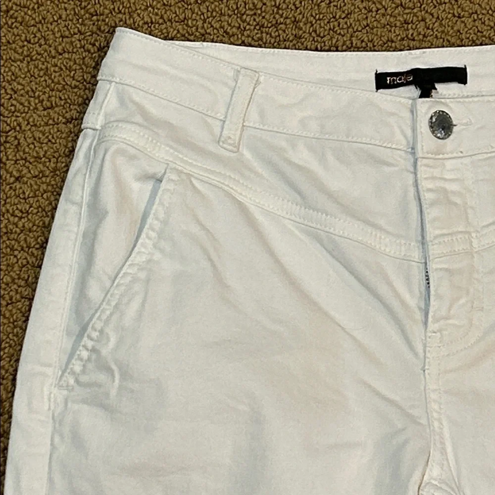 Maje Poesie High Rise Slim Tapered Leg White Jeans size 30